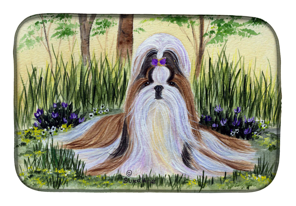 Shih Tzu Dish Drying Mat Absorbent Dish Drying Mat Pad for Kitchen Counter Dish Drainer Mat for Countertop, 14 x 21", Multicolor