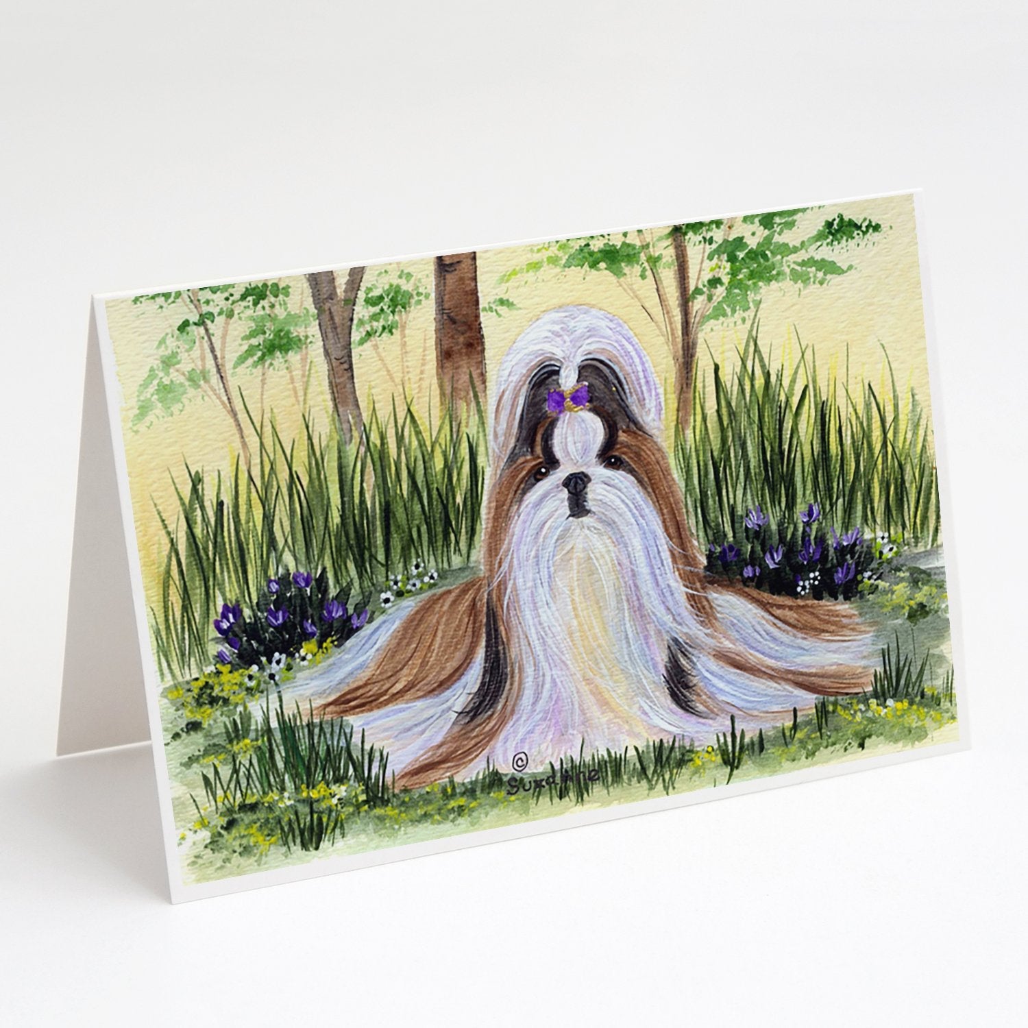 Shih Tzu Greeting Cards Pack of 8 Blank Cards with Envelopes Whimsical A7 Size 5x7