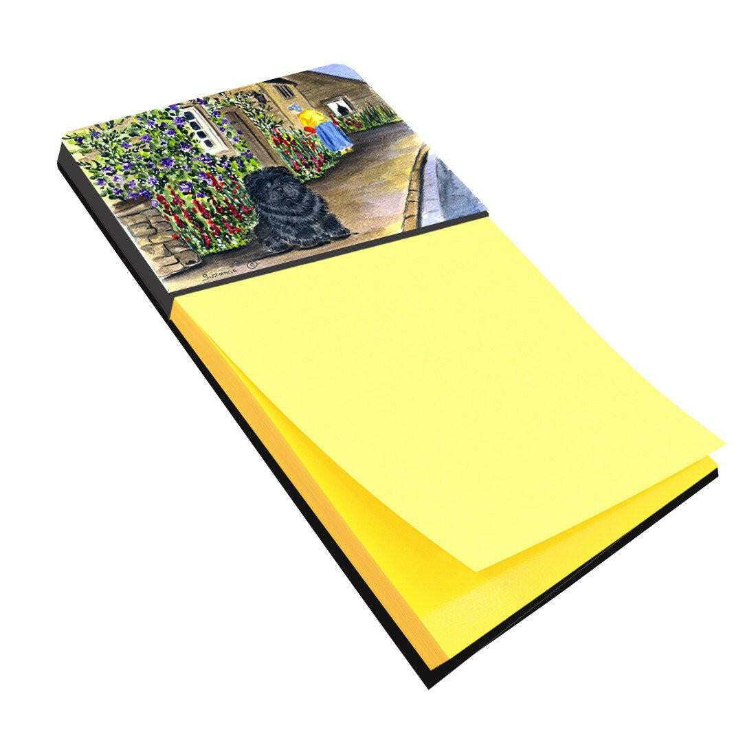 Chow Chow Watercolor Sticky Note Holder Refillable Dispenser Desk Accessory 3x3 Pad Gift
