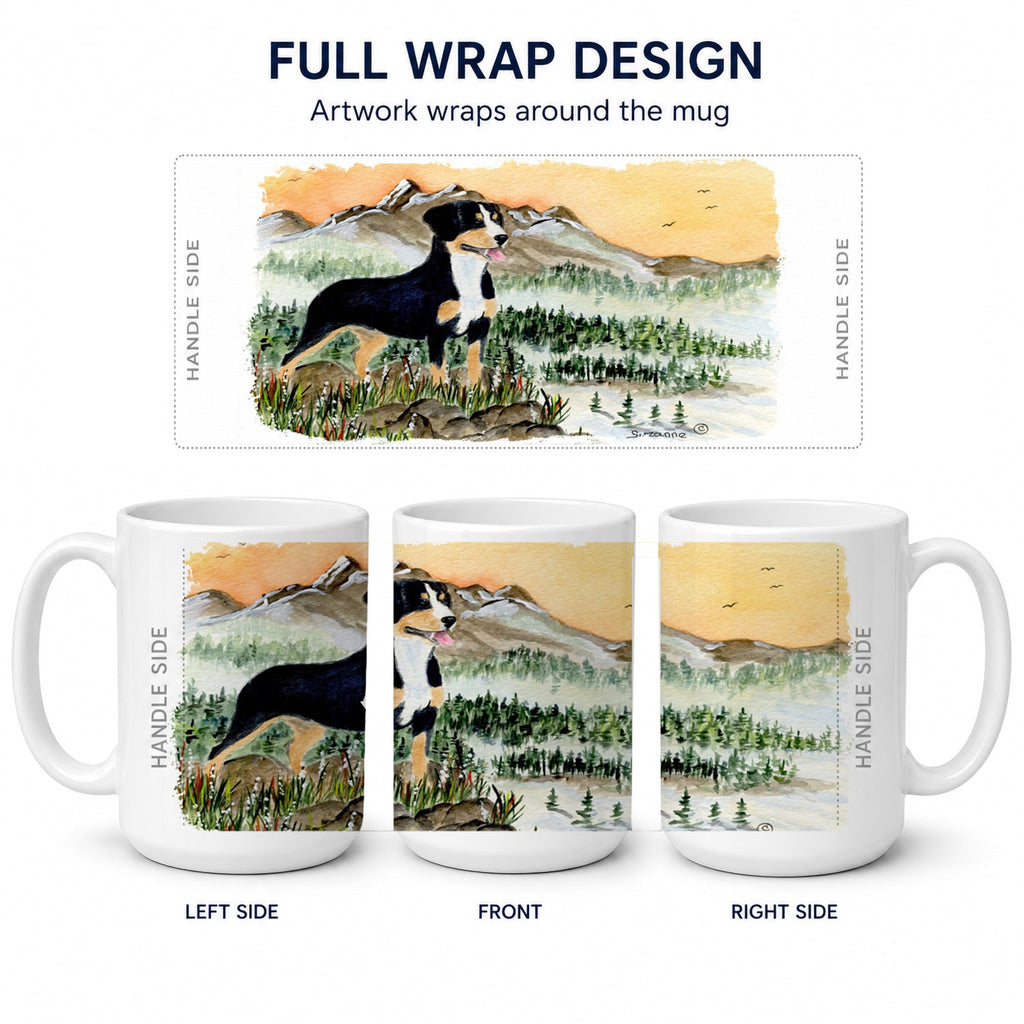Entlebucher Mountain Dog Ceramic Coffee Mug 15 oz Decorative Large C Handle Mug Cup for Tea, Cocoa Hot Chocolate