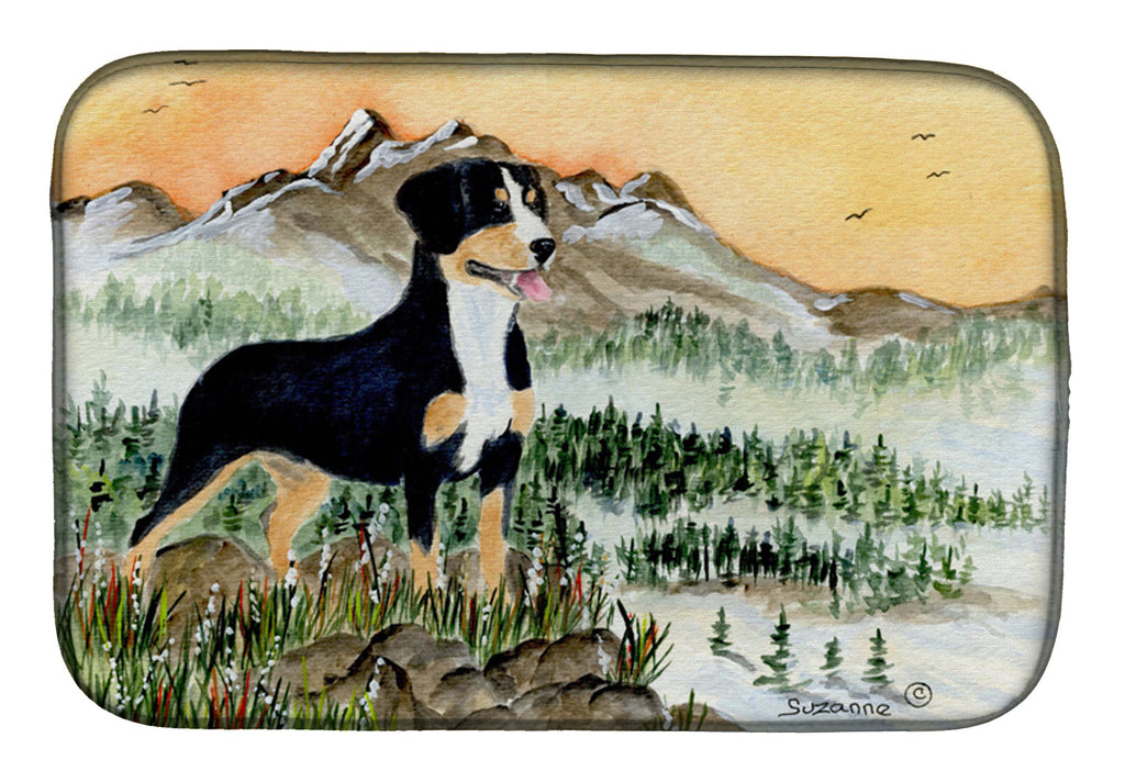 Entlebucher Mountain Dog Dish Drying Mat Absorbent Dish Drying Mat Pad for Kitchen Counter Dish Drainer Mat for Countertop, 14 x 21", Multicolor