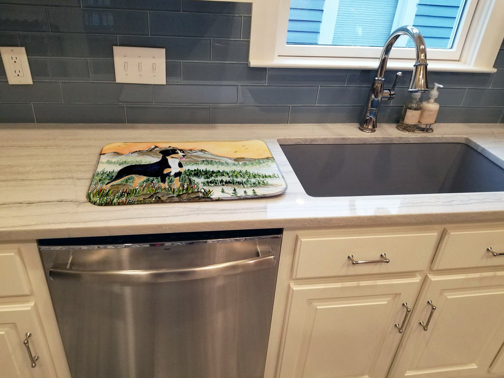 Entlebucher Mountain Dog Dish Drying Mat Absorbent Dish Drying Mat Pad for Kitchen Counter Dish Drainer Mat for Countertop, 14 x 21", Multicolor