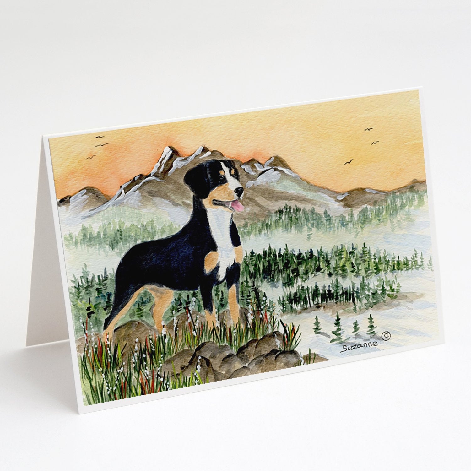 Entlebucher Mountain Dog Greeting Cards Pack of 8 Blank Cards with Envelopes Whimsical A7 Size 5x7