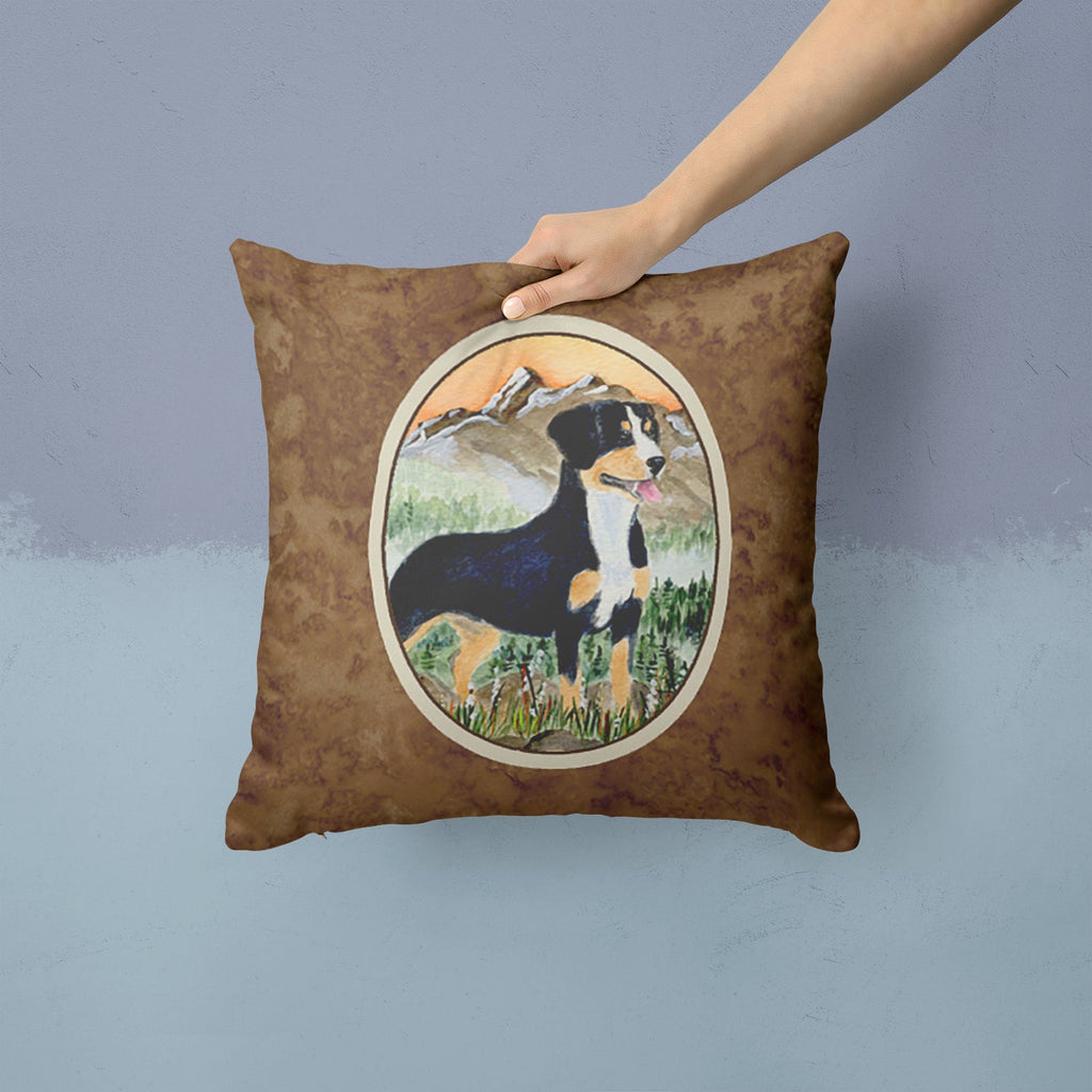 Entlebucher Mountain Dog Decorative Throw Pillow 14x14 Indoor Outdoor Accent Cushion, Fabric Cover with Insert for Sofa, Bed, Porch & Living Room