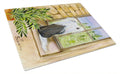 Chinese Crested Cutting Board Tempered Glass Kitchen Cutting Surface, Heat Resistant Chopping, Non-Slip Feet, Food Prep & Serving