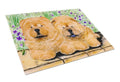 Chow Chow Cutting Board Tempered Glass Kitchen Cutting Surface, Heat Resistant Chopping, Non-Slip Feet, Food Prep & Serving