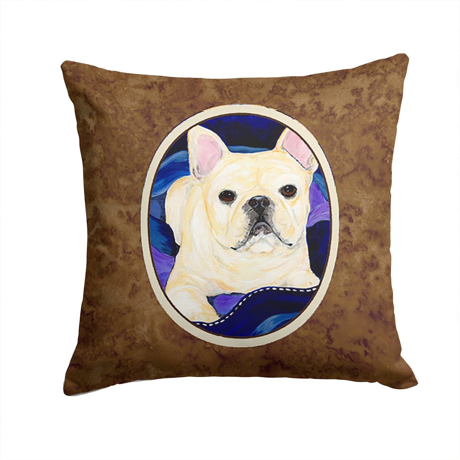 French Bulldog Decorative Throw Pillow 14x14 Indoor Outdoor Accent Cushion, Fabric Cover with Insert for Sofa, Bed, Porch & Living Room