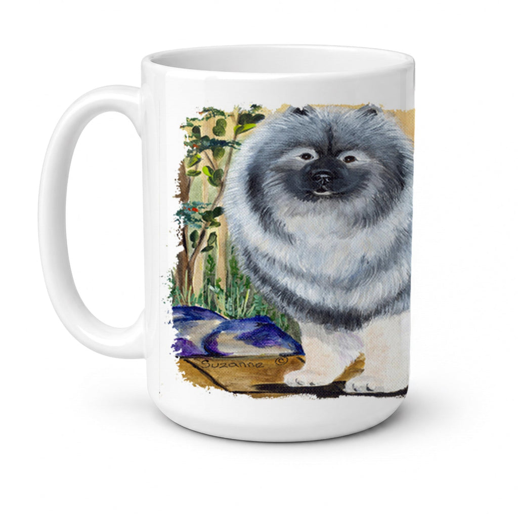 Keeshond Ceramic Coffee Mug 15 oz Decorative Large C Handle Mug Cup for Tea, Cocoa Hot Chocolate