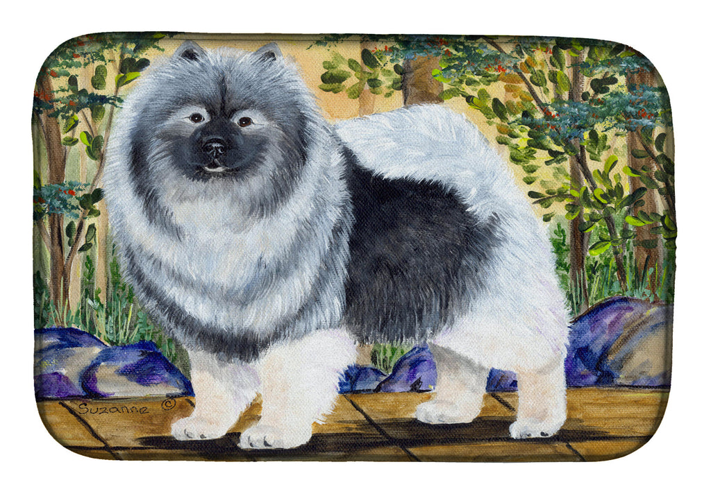 Keeshond Dish Drying Mat Absorbent Dish Drying Mat Pad for Kitchen Counter Dish Drainer Mat for Countertop, 14 x 21", Multicolor
