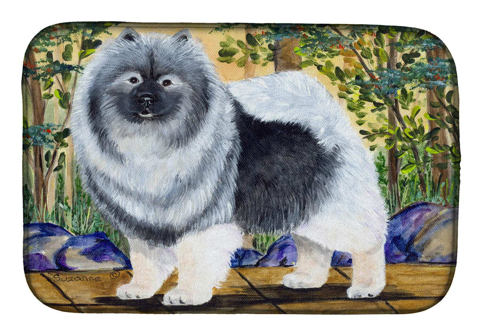Keeshond Dish Drying Mat Absorbent Dish Drying Mat Pad for Kitchen Counter Dish Drainer Mat for Countertop, 14 x 21", Multicolor