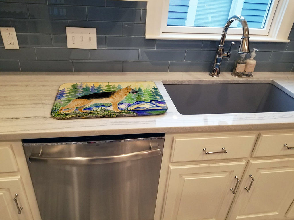 German Shepherd Dish Drying Mat Absorbent Dish Drying Mat Pad for Kitchen Counter Dish Drainer Mat for Countertop, 14 x 21", Multicolor