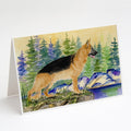 German Shepherd Greeting Cards Pack of 8 Blank Cards with Envelopes Whimsical A7 Size 5x7