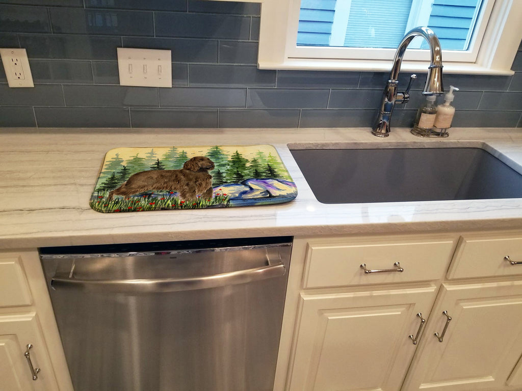 Field Spaniel Dish Drying Mat Absorbent Dish Drying Mat Pad for Kitchen Counter Dish Drainer Mat for Countertop, 14 x 21", Multicolor
