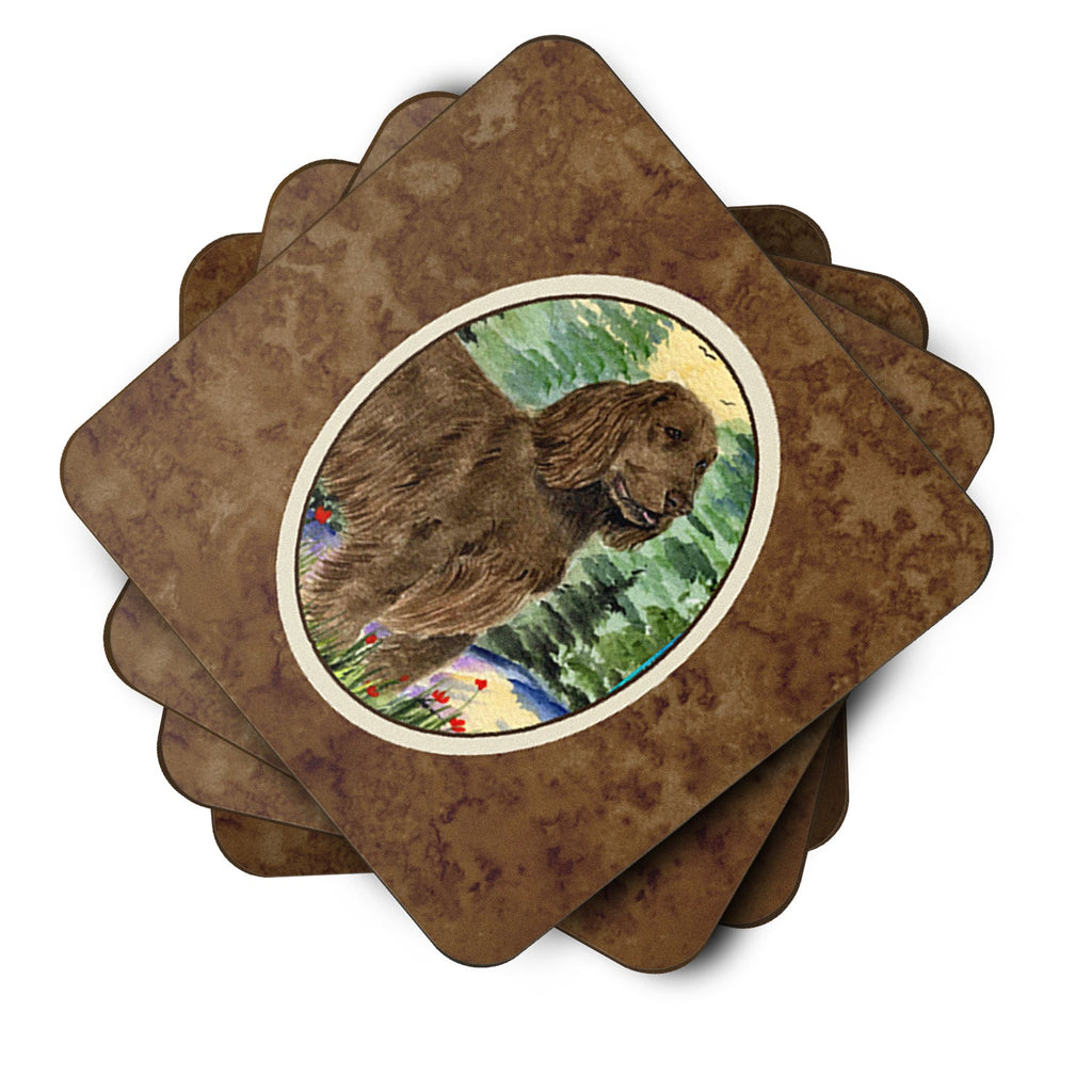 Field Spaniel Foam Coasters Set of 4 Cup Coasters for Indoor Outdoor, Tabletop Protection, Anti Slip, Mouse pad Material