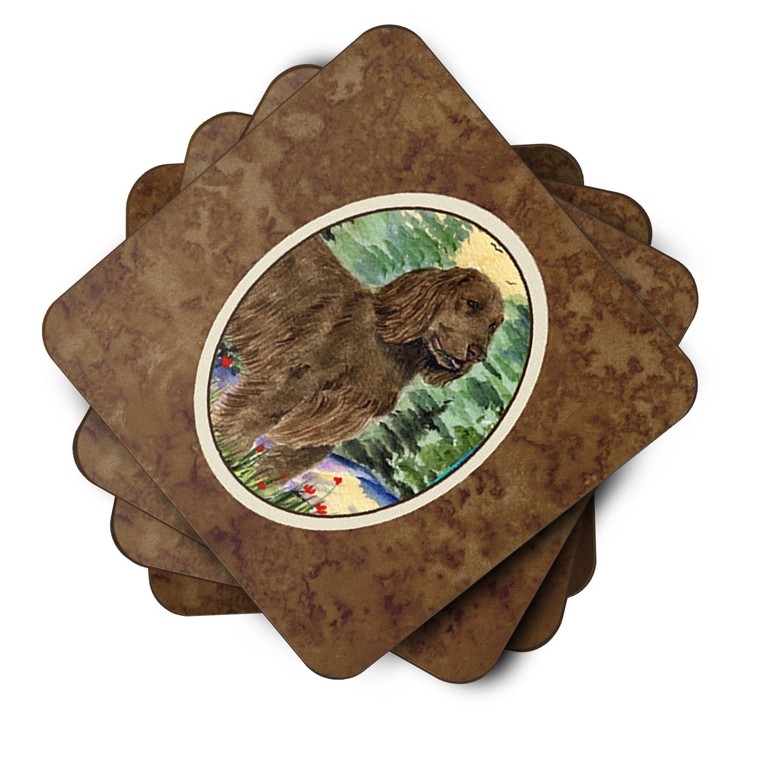 Field Spaniel Foam Coasters Set of 4 Cup Coasters for Indoor Outdoor, Tabletop Protection, Anti Slip, Mouse pad Material