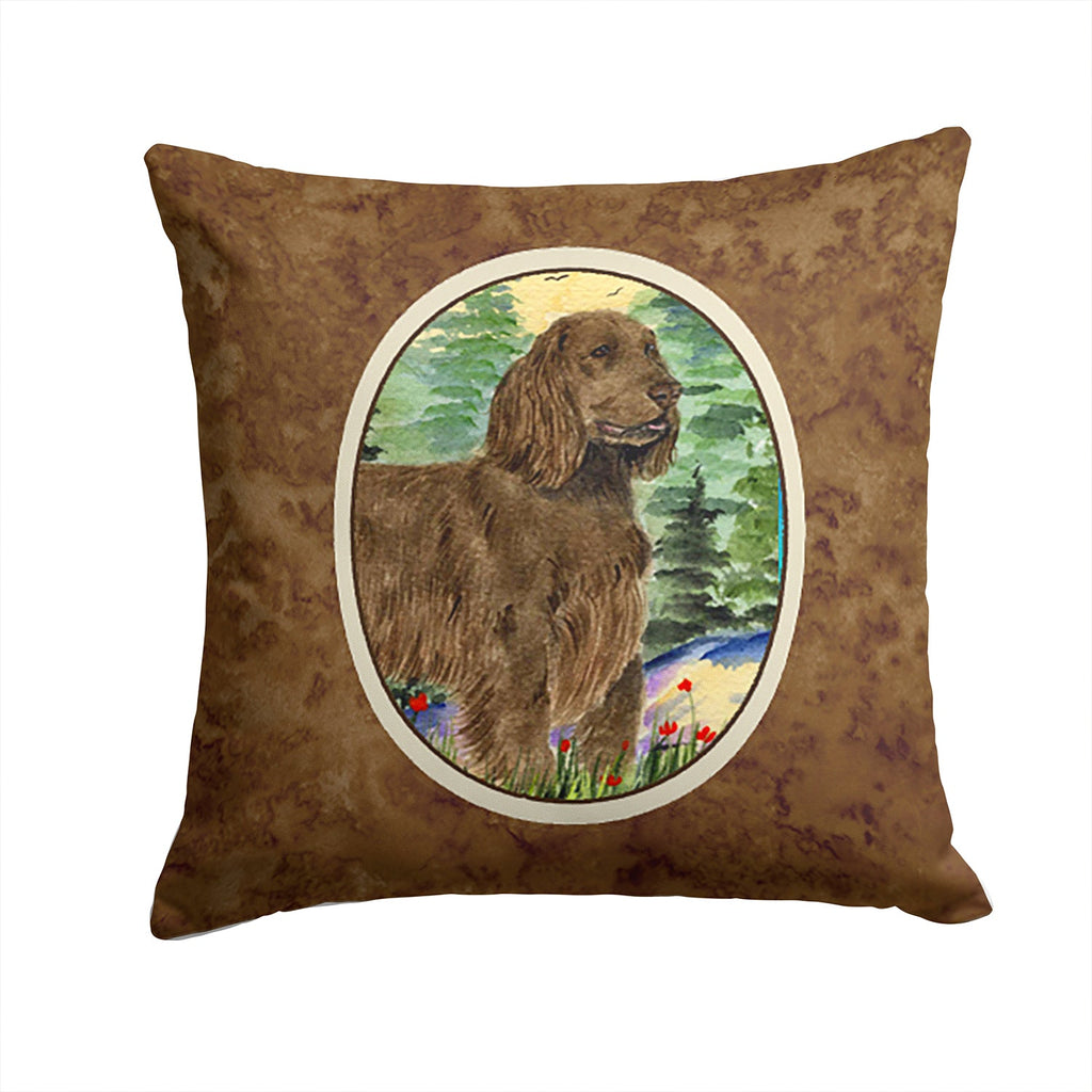 Field Spaniel Decorative Throw Pillow 14x14 Indoor Outdoor Accent Cushion, Fabric Cover with Insert for Sofa, Bed, Porch & Living Room