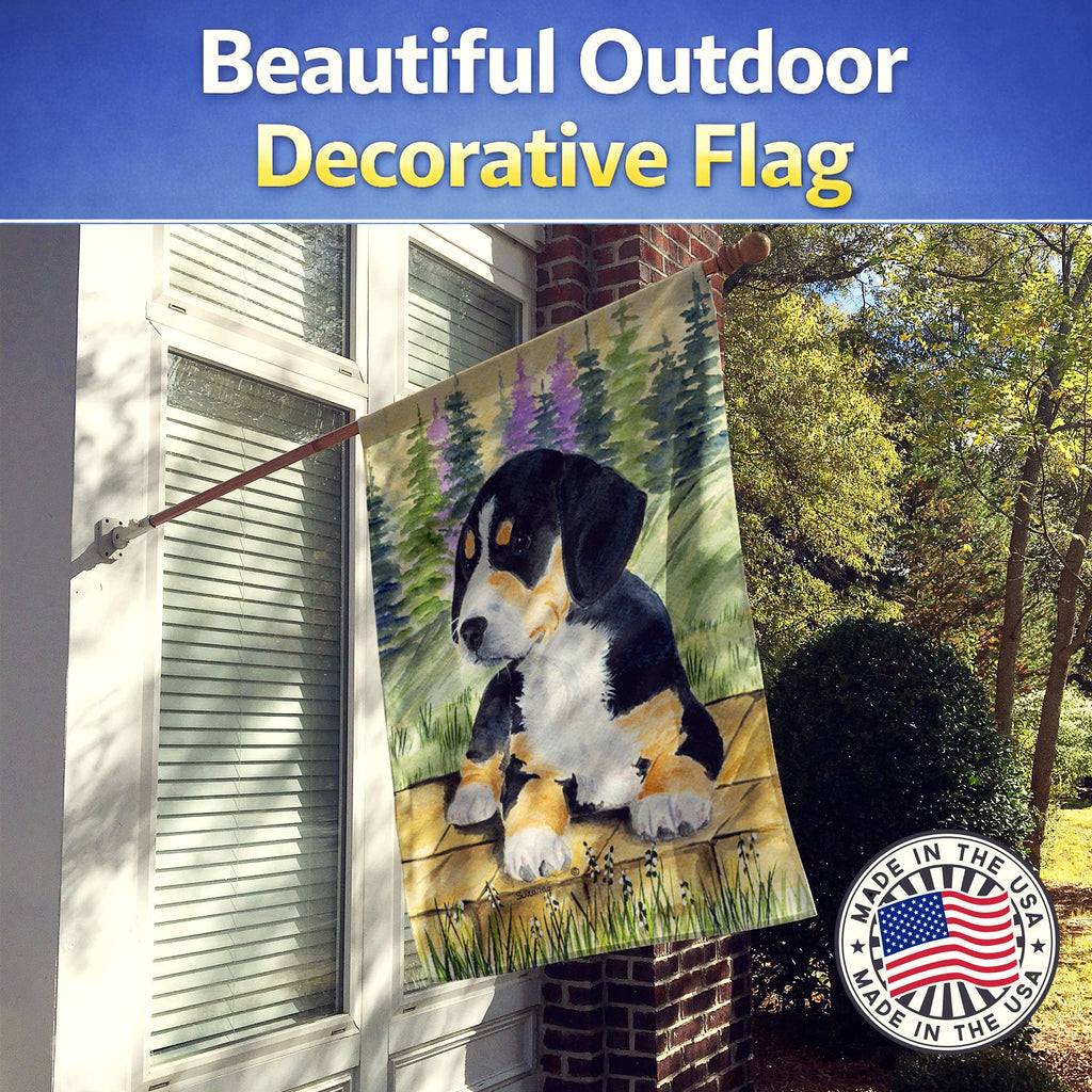 Entlebucher Mountain Dog House Flag 28x40 Porch Sleeve Pole Decorative Outside Yard Banner Artwork Wall Hanging, Polyester