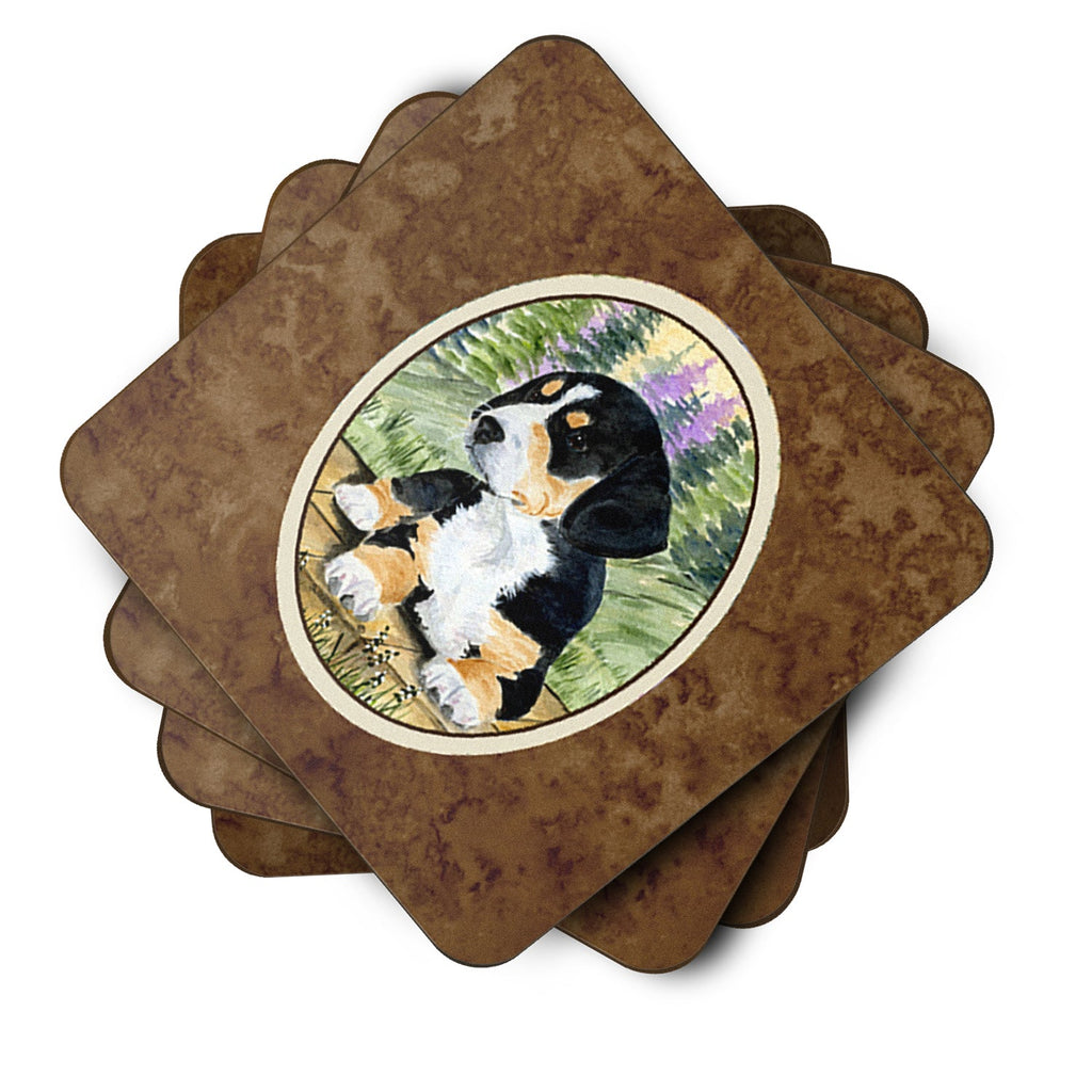 Entlebucher Mountain Dog Foam Coasters Set of 4 Cup Coasters for Indoor Outdoor, Tabletop Protection, Anti Slip, Mouse pad Material