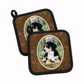 Entlebucher Mountain Dog Pot Holder Set of 2 Heat Resistant Quilted Hot Pads 7.5 x 7.5 Inch, Insulated Kitchen Trivets for Cooking & Baking