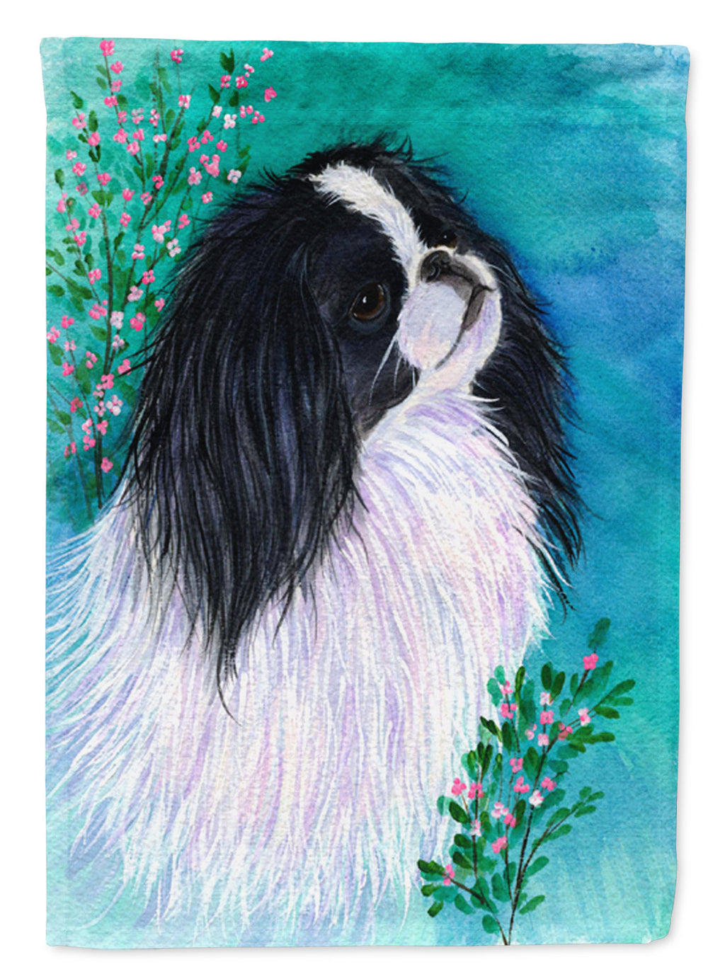 Japanese Chin House Flag 28x40 Porch Sleeve Pole Decorative Outside Yard Banner Artwork Wall Hanging, Polyester