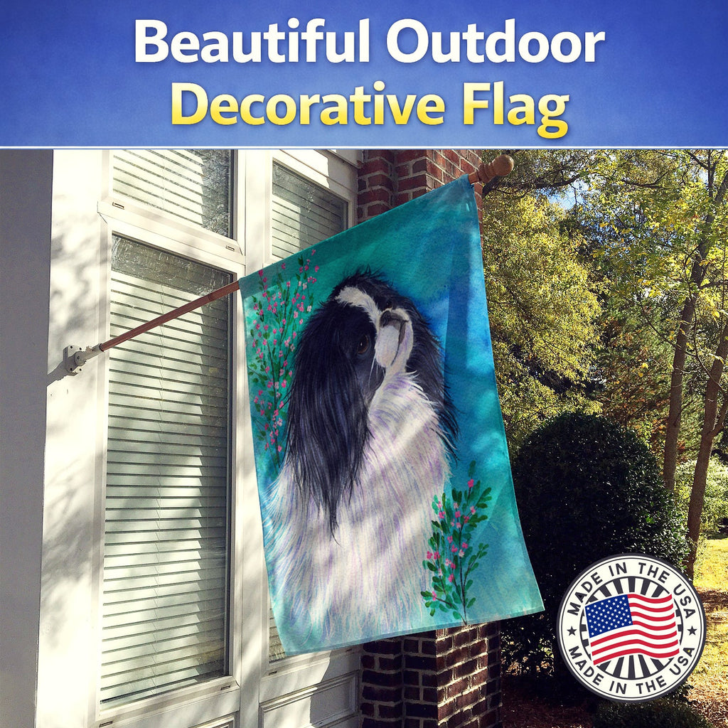 Japanese Chin House Flag 28x40 Porch Sleeve Pole Decorative Outside Yard Banner Artwork Wall Hanging, Polyester