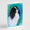 Japanese Chin Greeting Cards Pack of 8 Blank Cards with Envelopes Whimsical A7 Size 5x7