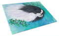 Japanese Chin Cutting Board Tempered Glass Kitchen Cutting Surface, Heat Resistant Chopping, Non-Slip Feet, Food Prep & Serving