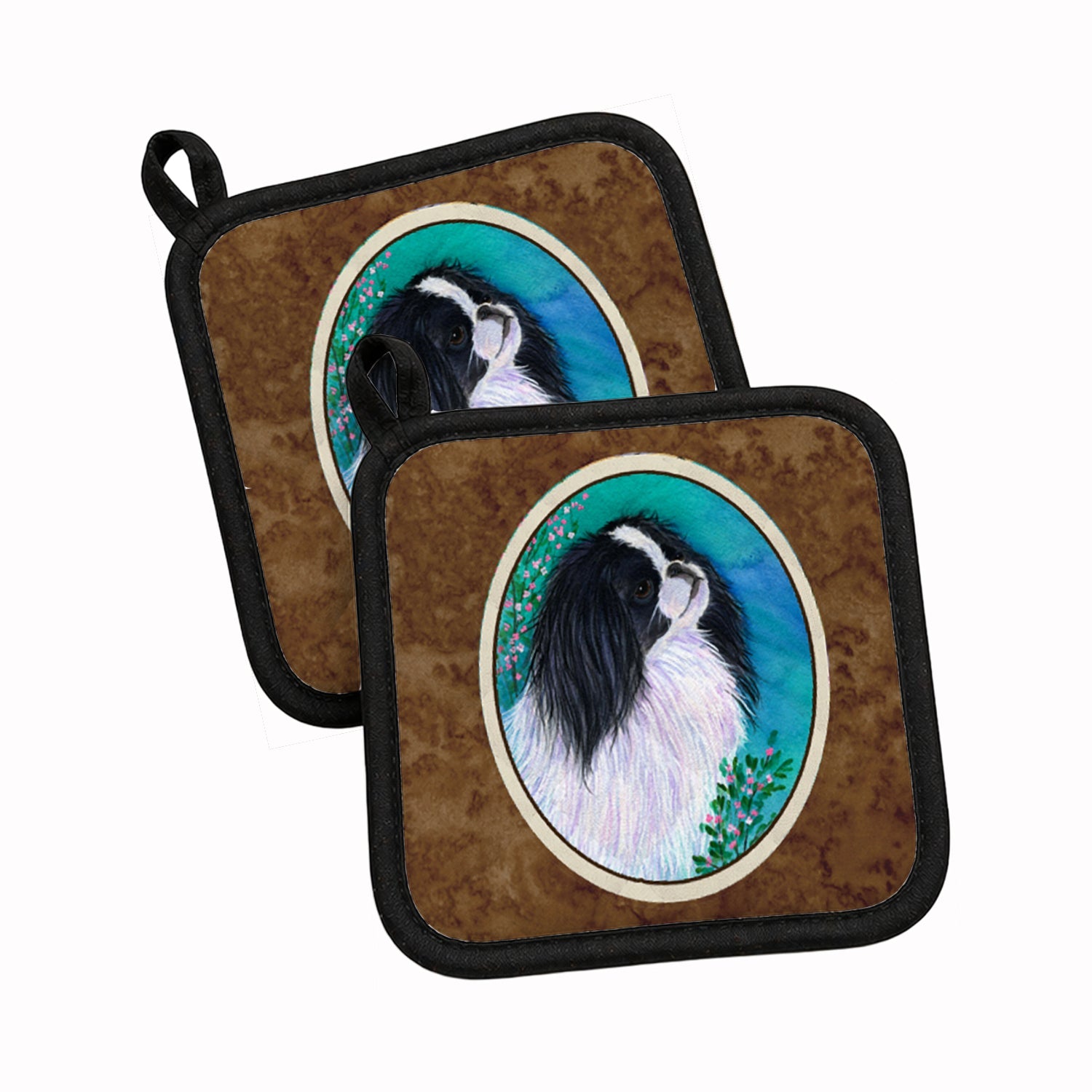 Japanese Chin Pot Holder Set of 2 Heat Resistant Quilted Hot Pads 7.5 x 7.5 Inch, Insulated Kitchen Trivets for Cooking & Baking