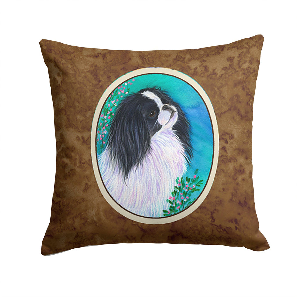 Japanese Chin Decorative Throw Pillow 14x14 Indoor Outdoor Accent Cushion, Fabric Cover with Insert for Sofa, Bed, Porch & Living Room