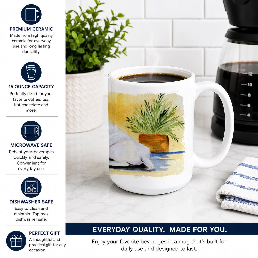 Bull Terrier Ceramic Coffee Mug 15 oz Decorative Large C Handle Mug Cup for Tea, Cocoa Hot Chocolate