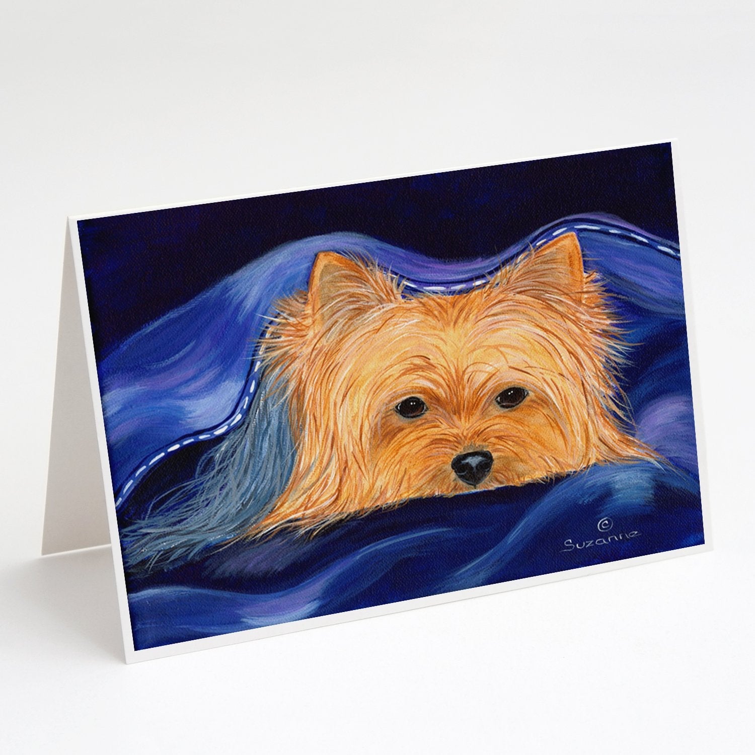 Yorkie Greeting Cards Pack of 8 Blank Cards with Envelopes Whimsical A7 Size 5x7