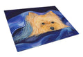 Yorkie Cutting Board Tempered Glass Kitchen Cutting Surface, Heat Resistant Chopping, Non-Slip Feet, Food Prep & Serving