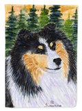 Sheltie House Flag 28x40 Porch Sleeve Pole Decorative Outside Yard Banner Artwork Wall Hanging, Polyester