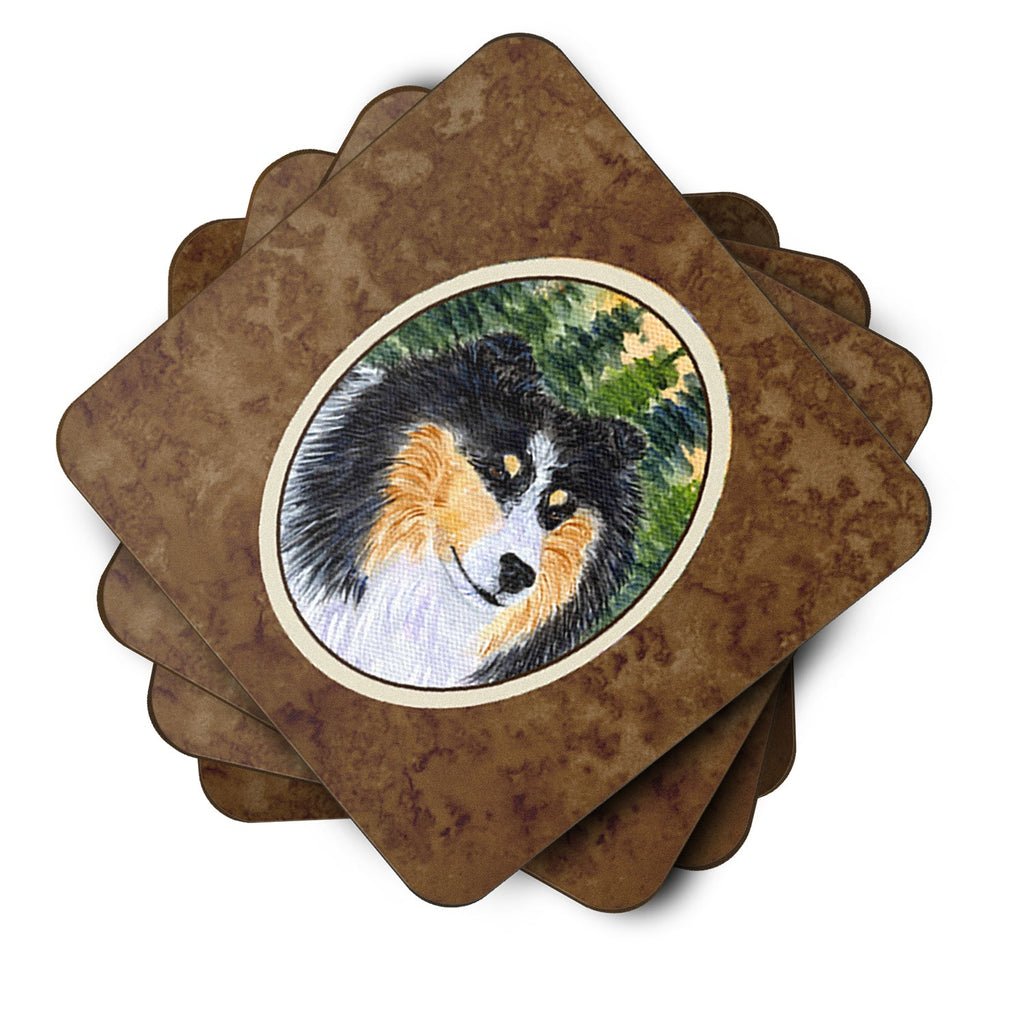 Sheltie Foam Coasters Set of 4 Cup Coasters for Indoor Outdoor, Tabletop Protection, Anti Slip, Mouse pad Material