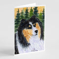 Sheltie Greeting Cards Pack of 8 Blank Cards with Envelopes Whimsical A7 Size 5x7