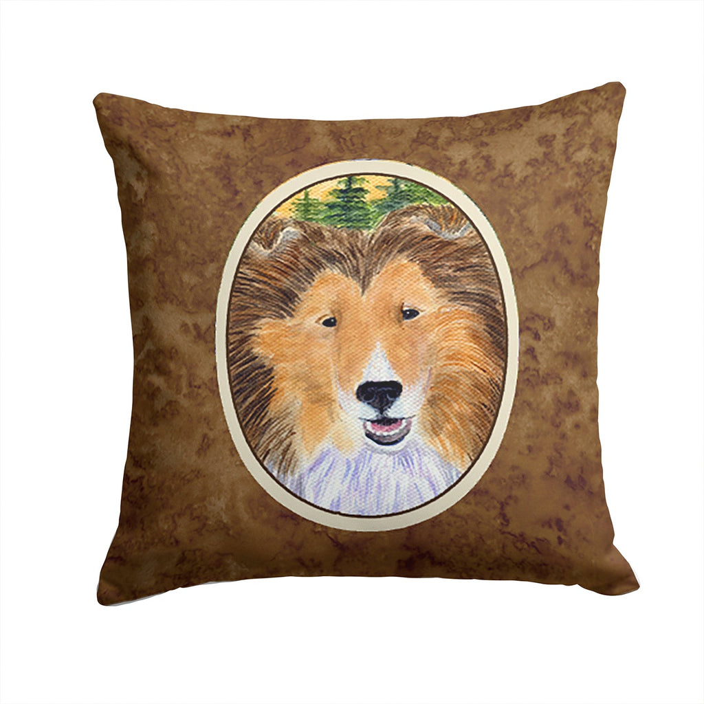 Sheltie Decorative Throw Pillow 14x14 Indoor Outdoor Accent Cushion, Fabric Cover with Insert for Sofa, Bed, Porch & Living Room