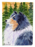 Sheltie House Flag 28x40 Porch Sleeve Pole Decorative Outside Yard Banner Artwork Wall Hanging, Polyester