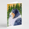 Sheltie Greeting Cards Pack of 8 Blank Cards with Envelopes Whimsical A7 Size 5x7