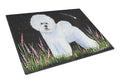 Bichon Frise Cutting Board Tempered Glass Kitchen Cutting Surface, Heat Resistant Chopping, Non-Slip Feet, Food Prep & Serving