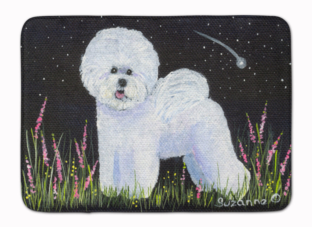 Bichon Frise Memory Foam Kitchen Mat Machine Washable Anti-Fatigue Cushion Comfort Bath or Kitchen Rug