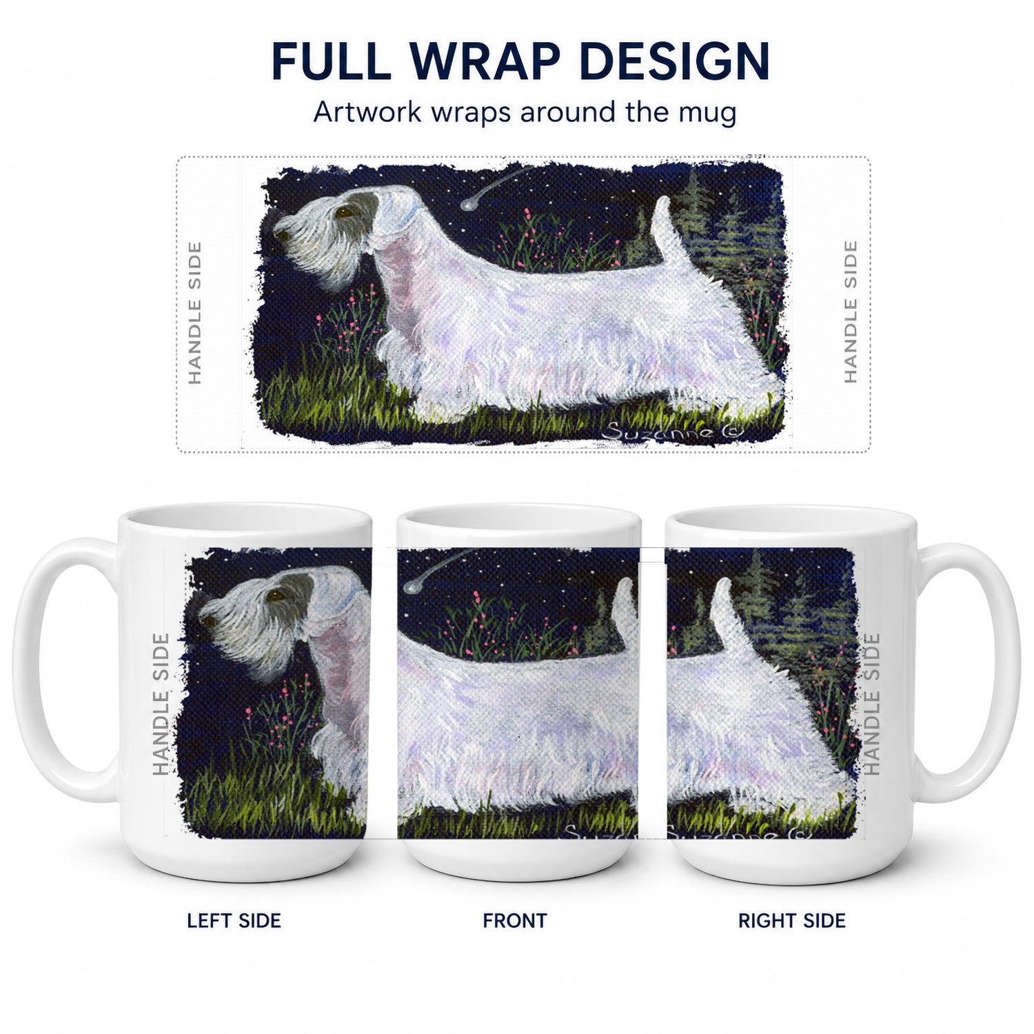 Sealyham Terrier Ceramic Coffee Mug 15 oz Decorative Large C Handle Mug Cup for Tea, Cocoa Hot Chocolate