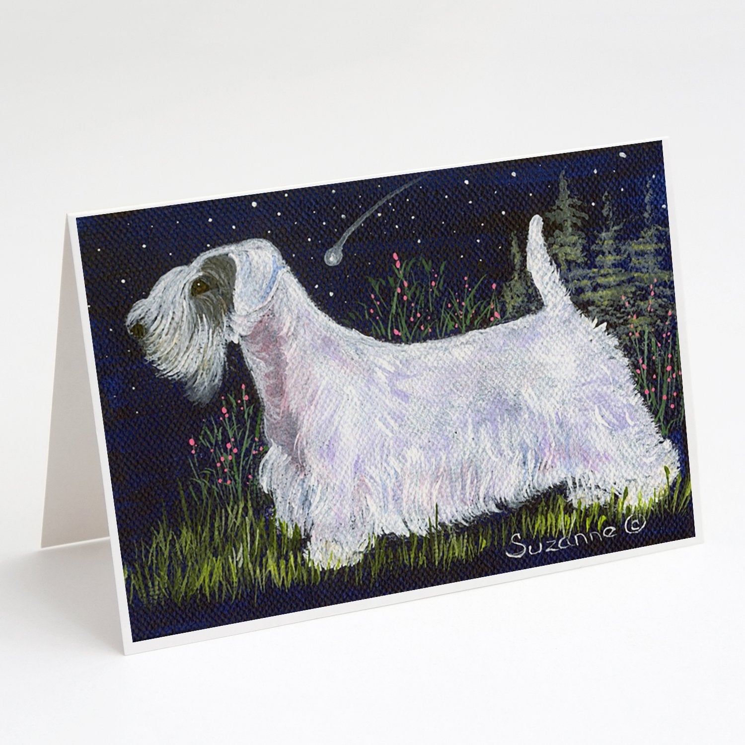 Sealyham Terrier Greeting Cards Pack of 8 Blank Cards with Envelopes Whimsical A7 Size 5x7