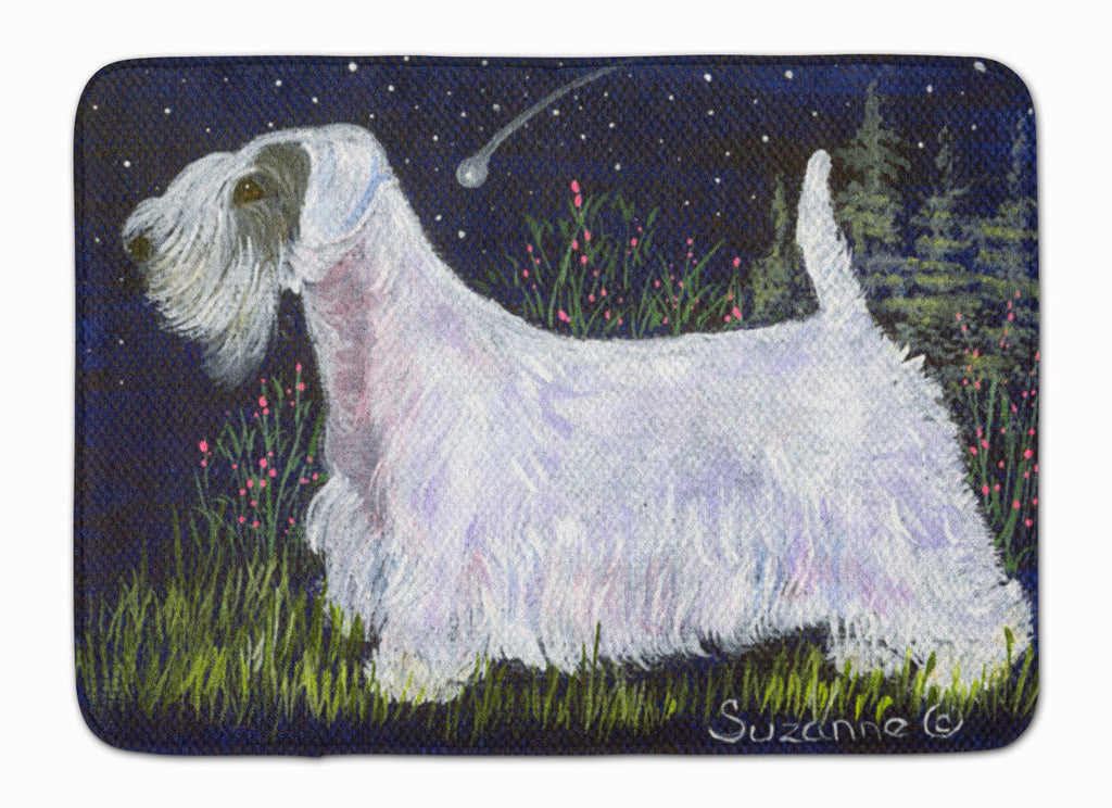 Sealyham Terrier Memory Foam Kitchen Mat Machine Washable Anti-Fatigue Cushion Comfort Bath or Kitchen Rug