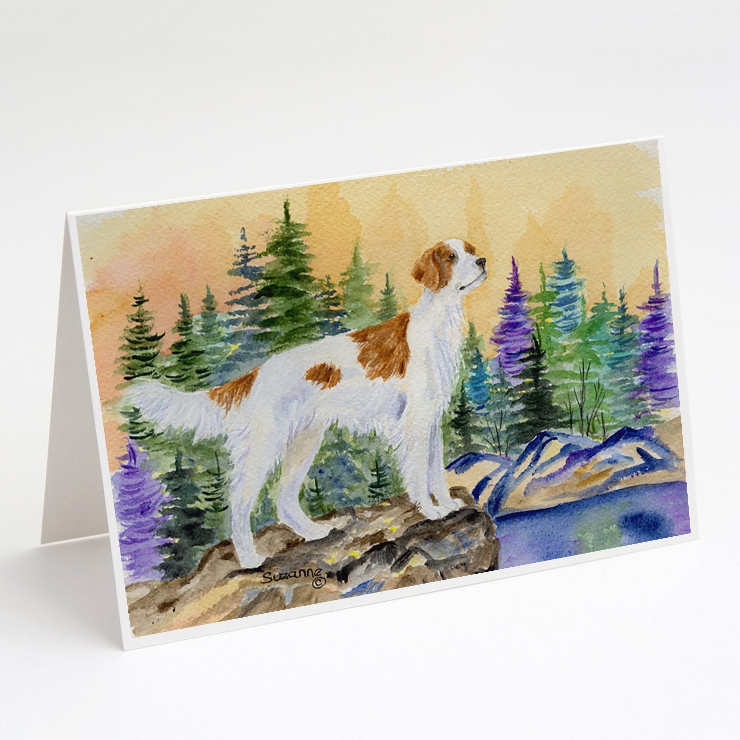 Setter Greeting Cards Pack of 8 Blank Cards with Envelopes Whimsical A7 Size 5x7