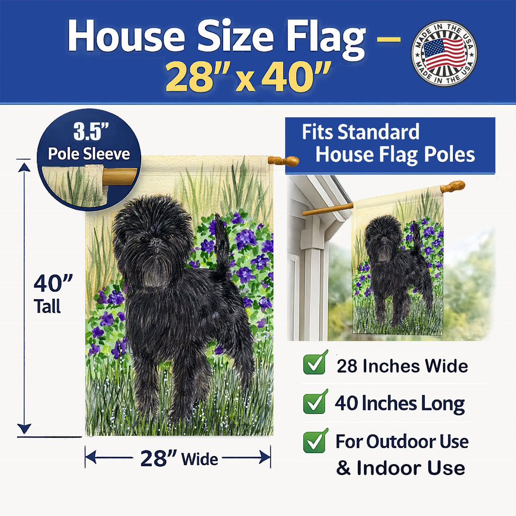 Affenpinscher House Flag 28x40 Porch Sleeve Pole Decorative Outside Yard Banner Artwork Wall Hanging, Polyester