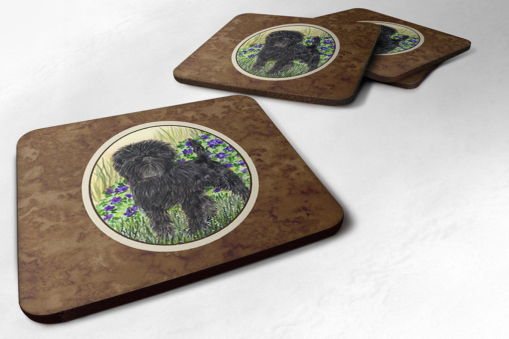 Affenpinscher Foam Coasters Set of 4 Cup Coasters for Indoor Outdoor, Tabletop Protection, Anti Slip, Mouse pad Material