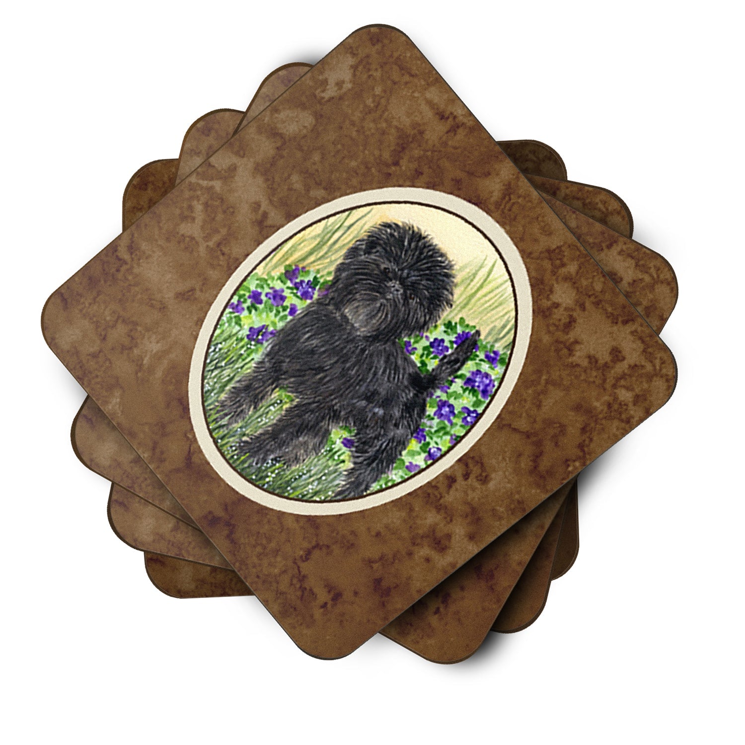 Affenpinscher Foam Coasters Set of 4 Cup Coasters for Indoor Outdoor, Tabletop Protection, Anti Slip, Mouse pad Material