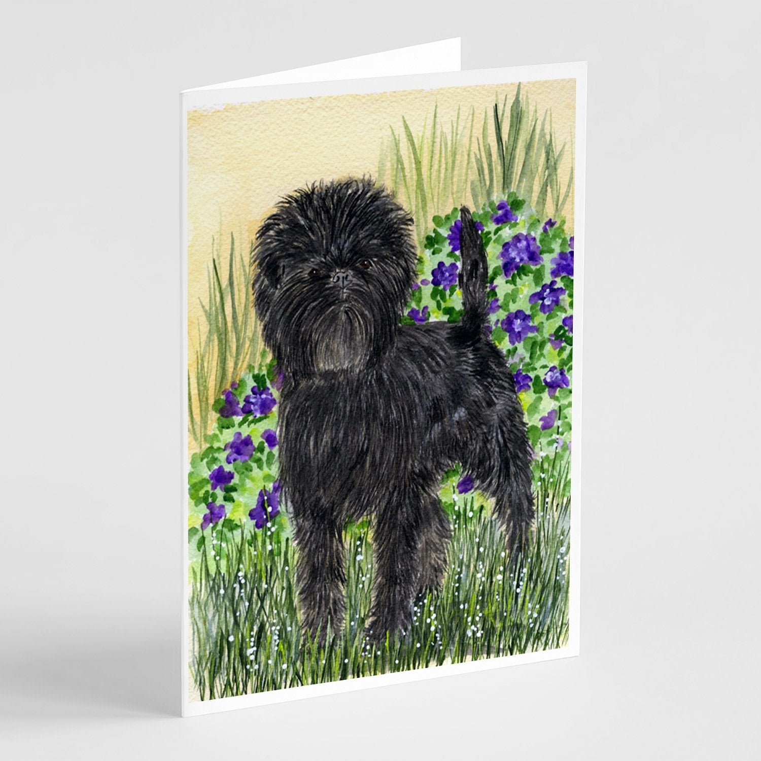 Affenpinscher Greeting Cards Pack of 8 Blank Cards with Envelopes Whimsical A7 Size 5x7