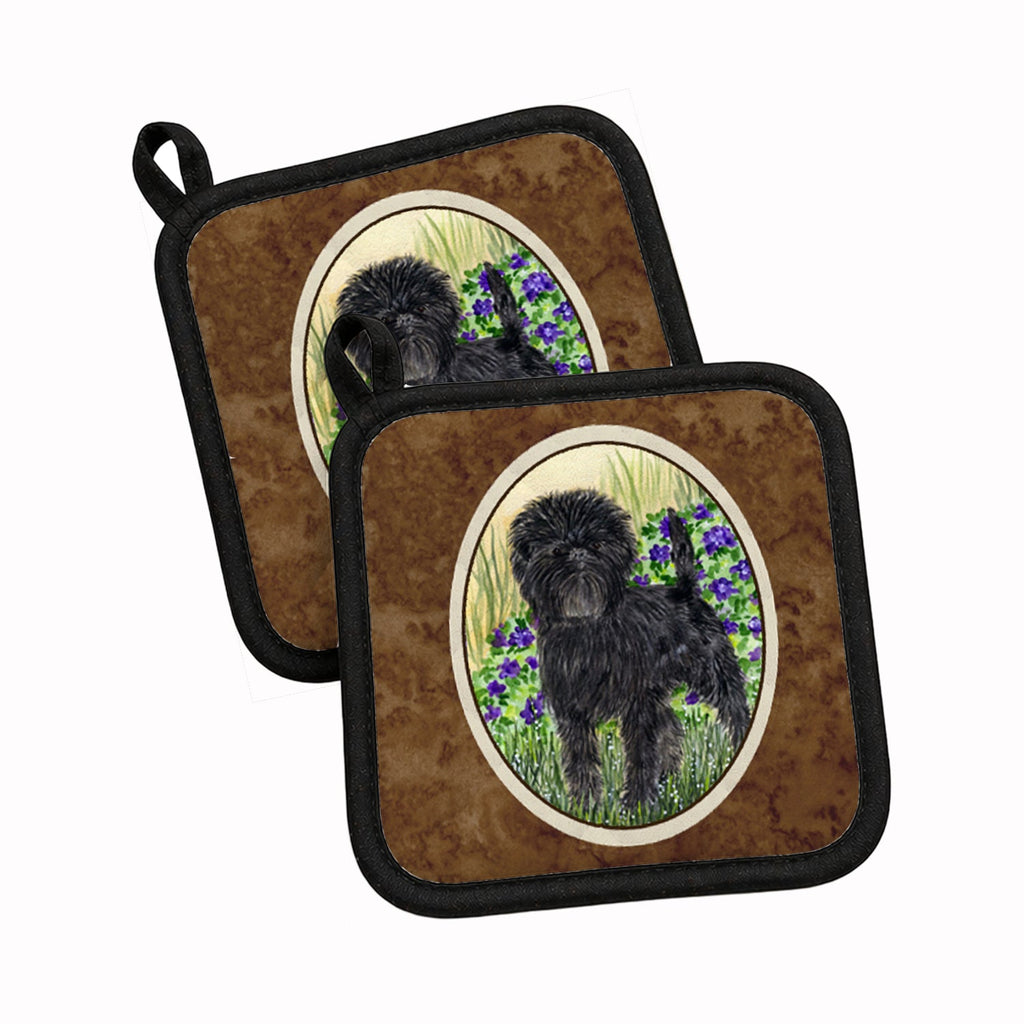 Affenpinscher Pot Holder Set of 2 Heat Resistant Quilted Hot Pads 7.5 x 7.5 Inch, Insulated Kitchen Trivets for Cooking & Baking