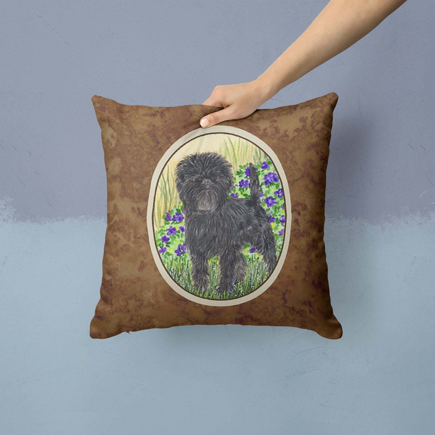 Affenpinscher Decorative Throw Pillow 14x14 Indoor Outdoor Accent Cushion, Fabric Cover with Insert for Sofa, Bed, Porch & Living Room